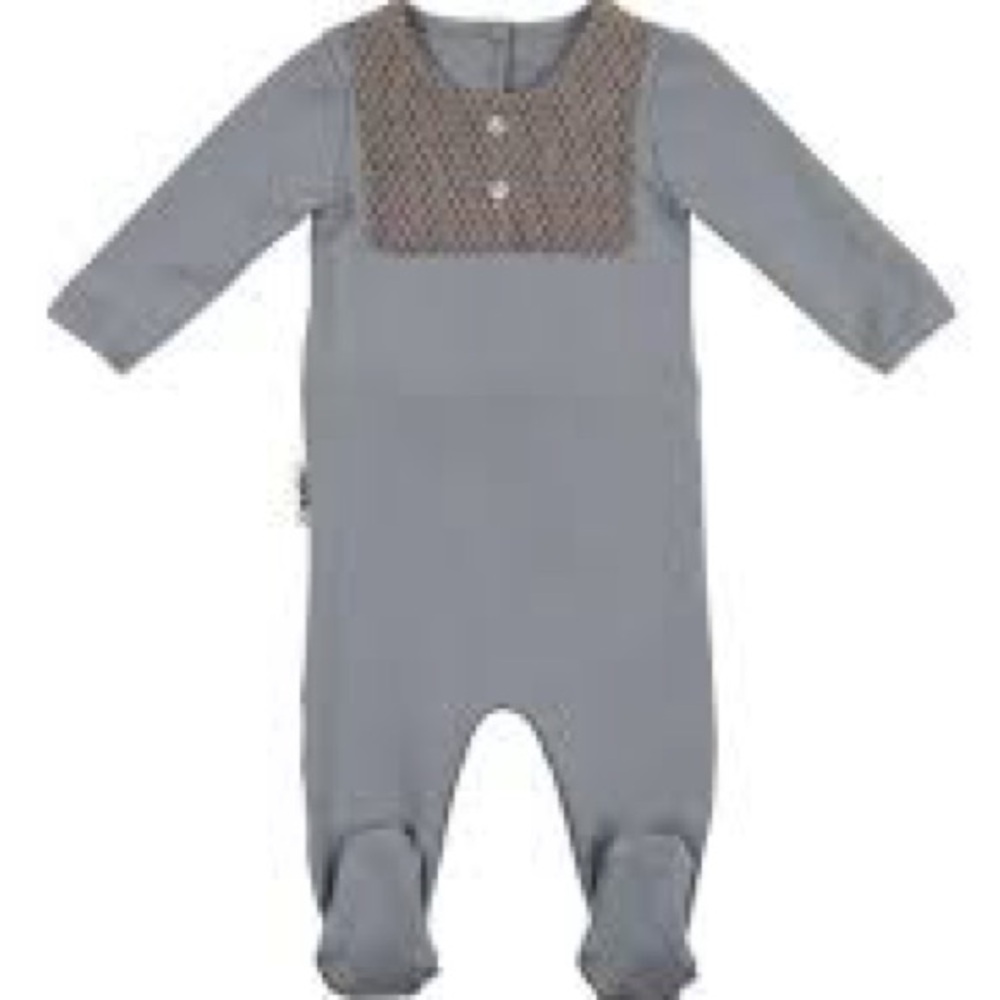 MANIERE CHILD baby VELOUR BIB FOOTIE
POWDER BLUE